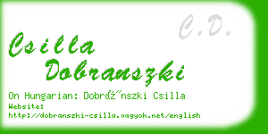 csilla dobranszki business card